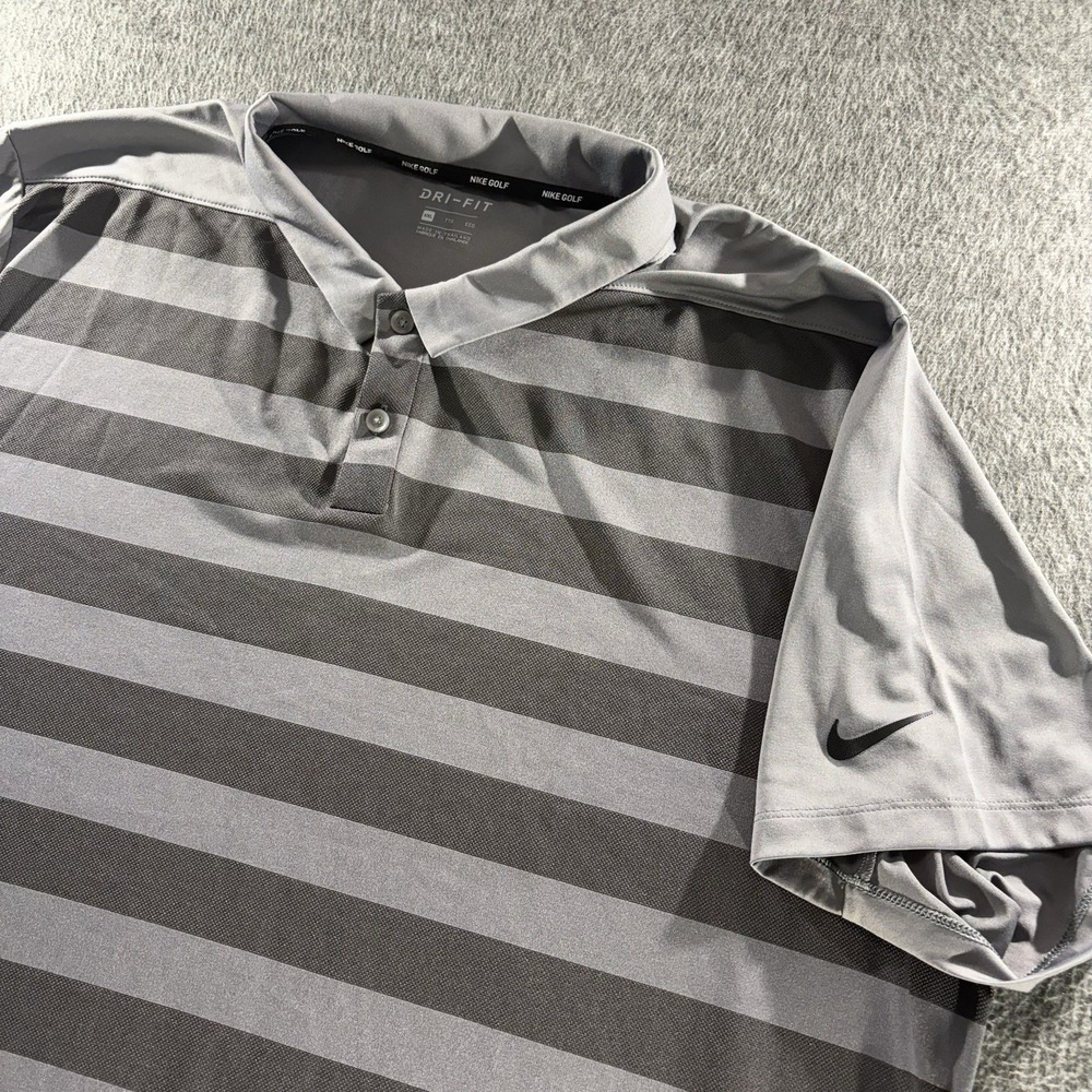 Nike Golf Dri-Fit Victory Polo Shirt Mens 2XL Standard Fit Striped Performance